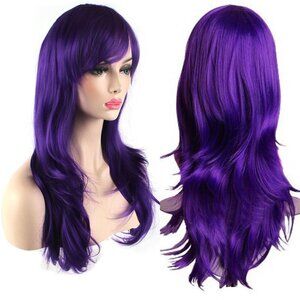 Women's Purple 28 Inch Fashion Long Wavy Curly Hair Cosplay Stylish Wig